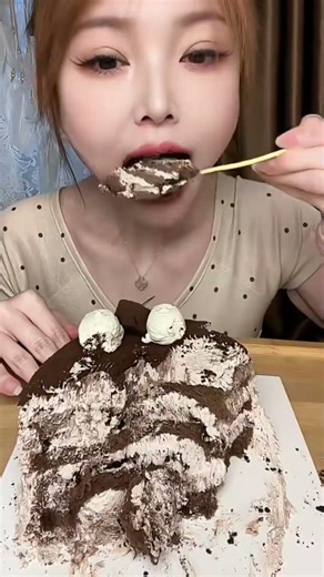 Chocolate Cake Eating 🍰 Soft & Sweet Dessert Mukbang #asmr #shorts