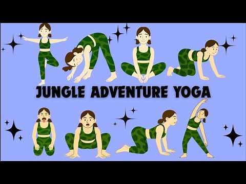 Jungle Adventure Yoga — 12 Fun Animal Poses for Kids | Yoga for Children 🐒🦁🐍
