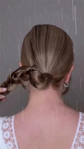 Easy Braided Low Bun Hairstyle Tutorial ✨ #shorts #hairtutorial