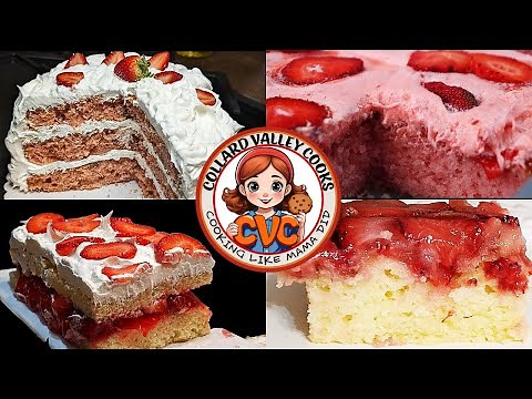4 Strawberry Cake Recipes - Jello Strawberry Cake - Strawberry Coffeecake