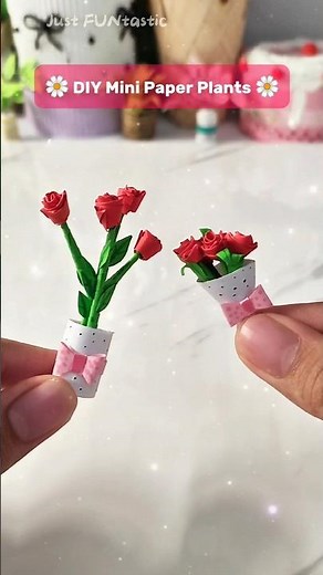 DIY Mini Paper Flowers 🌸🌹 | Mini Paper Plants | Miniature Paper Plant #paperflower #papercrafts #diy