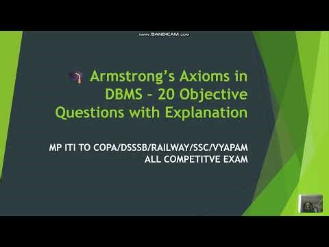 Armstrong’s Axioms in DBMS | 20 Objective Questions with Explanation