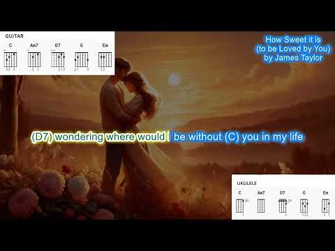 How Sweet it is to Loved by You (no capo) by James Taylor play along with guitar chords and lyrics