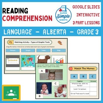 Grade 3 - Reading Comprehension Unit - Google Lesson Slides - Alberta Language