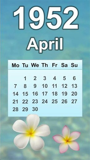 April 1952 Calendar