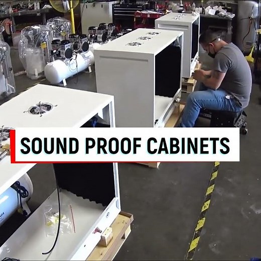 Looking for the Quietest Air Compressor? 😊See our Sound Proof Cabinet Models!