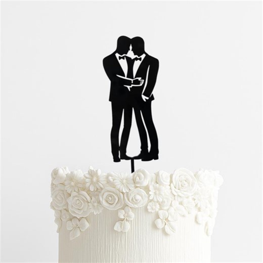 Groom and Groom Wedding Cake Topper, Gay Wedding Cake Topper Acrylic - Etsy