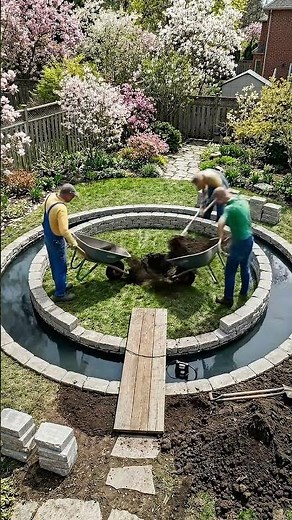 How to Build a DIY Koi Pond with a Grass Island & Bridge (Time-Lapse)