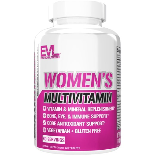 Evlution Nutrition Women's Multivitamin - Full Spectrum Vitamins & Minerals, Immune Support, Vitamin C & D, Iron, Zinc, Antioxidants & Bioflavonoids, Skin, Hair, Bone, Eye Health - 60 Days