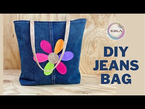 DIY BORSA fai da te in JEANS e FELTRO | come cucire una BORSA in stoffa | Riciclo vecchi JEANS