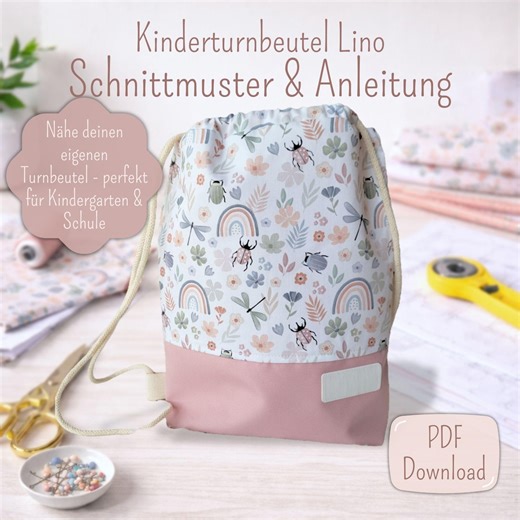 Sewing Pattern for Children's Gym Bags (PDF) | Sewing a Kindergarten Backpack | Gym Bag for Children | DIY Sewing Instructions | Instant Download - Etsy UK