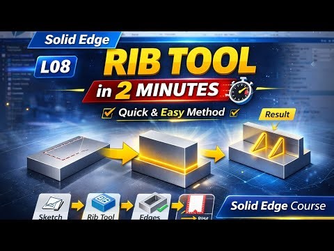 8 Solid Edge RIB Command Explained | Step-by-Step Tutorial with Practical Example