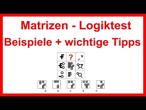 Einstellungstest - Matrizen, Aufgaben mit Herangehensweisen