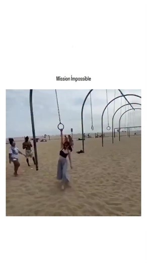 universe_decode on Instagram: "The post showcases a 65-second video of a woman executing high-risk aerial swings and flips on gymnastic rings at a sunny beach, likely Venice Beach, California, captioned "Mission Impossible" for its daring athleticism. Viewers praise her exceptional grip strength—essential for such manoeuvres, as studies show elite female gymnasts average 40-50 kg per hand, far exceeding typical norms—evoking superhero comparisons like "spiderwoman." Shared by @womengrom , a cura