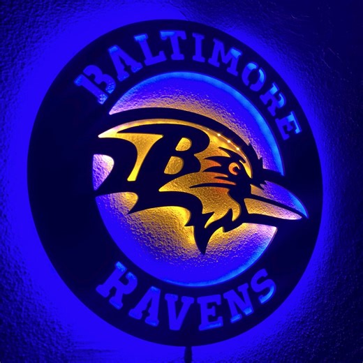 Baltimore Ravens LED Sign, Lighted Wall Art, Man Cave Sports Gift - Etsy Canada