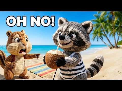 🏖️ Beach Day Gone WRONG! 🦝 Raccoon vs 🐿️ Chipmunk 😂