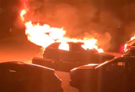 Video shows moment car explodes in residential street