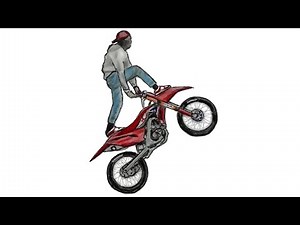 How to draw Bike stunt man || How to draw Dirt bike || motorcycle drawing || Bike drawing