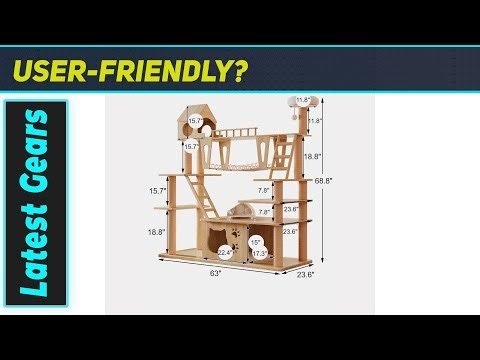 Deluxe Wooden Cat Tower: The ULTIMATE Playground for Big Cats!
