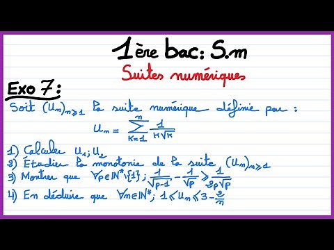 1ère bac Sm : les suites numériques - Exercice 7