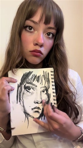 Self Portrait Drawing with Charcoal
