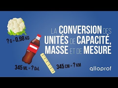 La conversion des unités de capacité, de masse et de mesure | Mathématiques | Alloprof