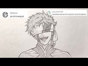 Easy How to draw Qin shi huang Record of Ragnarok | how to draw anime boy