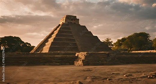 Pyramid of the Aztec empire. Stock Video