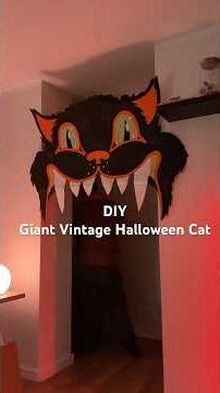 Giant Vintage Halloween Cat DIY 🐈‍⬛ projector experiment