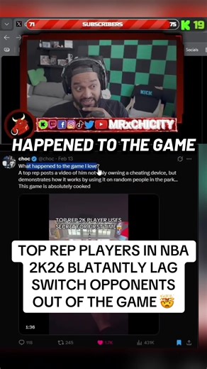 Season 5 is dropping in NBA 2K26 and there is no patch for defense and no patch for cheaters or even addressing the issue. In addition to Cronus Zen, Titan and other plug-ins, Top rep players are using separate secret software to lag switch their opponents, making it impossible to play defense or just get fully lagged out of the game and face sportsmanship bans by 2K #nba2k26 #2kcommunity #secret #cheating #gaming