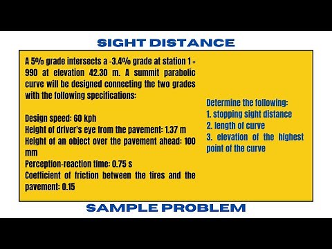 sample problem on sight distance on a summit parabolic curve