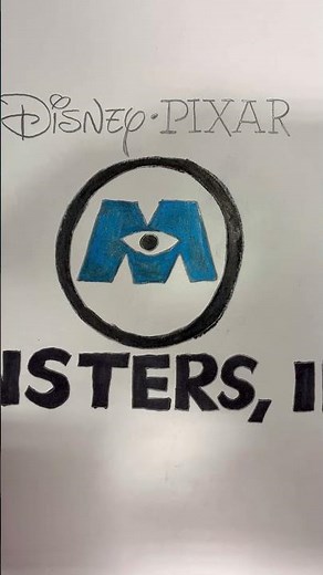 Monsters, Inc. Logo with Color Pencils & Black Marker #monstersinc #pixar #waltdisneypictures
