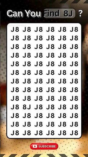 Find '8J' Hidden in 'J8': Test Your Visual Skills! #BrainTeaser #MindGame
