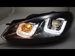SW-DRLtube headlight suitable for Golf VI 08-12 LED TFL U-Lighttube black Black-Line SW-Tuning