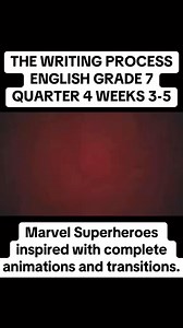 2.2K views · 7 comments | THE WRITING PROCESSENGLISH GRADE 7QUARTER 4 WEEKS 3-5 (Marvel Superheroes Inspired with Complete Animations and Transitions) #marvel #marvelstudios #superheroes #avengers #PowerPoint #powerpointpresentation #DepEd #teaching #learning #education #powerpointtemplate #classroomobservation #matatagcurriculum | Teacher Zin | Facebook