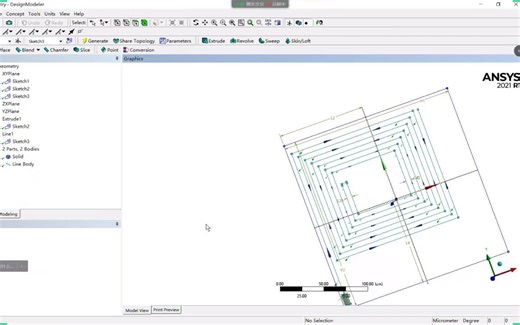 如何在ansys designmodeler里面画线圈