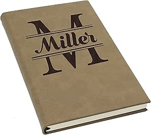 Personalized Journal Notebook - Custom Engraved Travel Writers Gift for Women Men Kids Teachers Students (Tan)