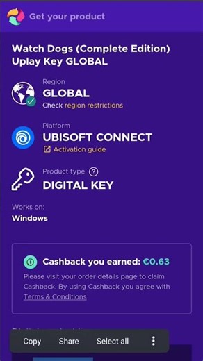 Watch Dogs uplay key Global