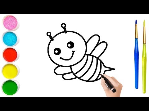 How to Draw A Bee 🐝 for Kids, Easy Drawing for Kids, Drawing Step By Step, Drawing Drawing