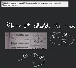 7) Find the current through 15 ohm resistor for the network sho... | Filo