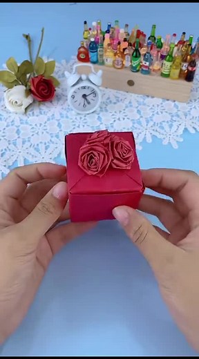How to Make a Small Red Gift Box from Paper