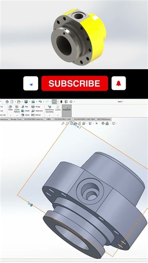 Solidworks CAD Design Exercise 174 Front Cap Shorts for Hydraulic Cylinder design in Solidworks Ma