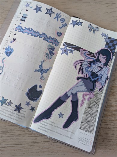 my bf has been away for his semester abroud and I totally forgot that it's Valentine's week so the color scheme ended up the complete opposite HAHAHA. anyways week 7 is looking feistyyy #hobonichiweeks #hobonichi #journaling #sticker #fyp