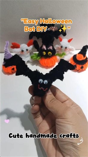 Easy Halloween Bat DIY with pipe cleaners! 🦇✨ #shorts #pipecleanercrafts #halloweendiy