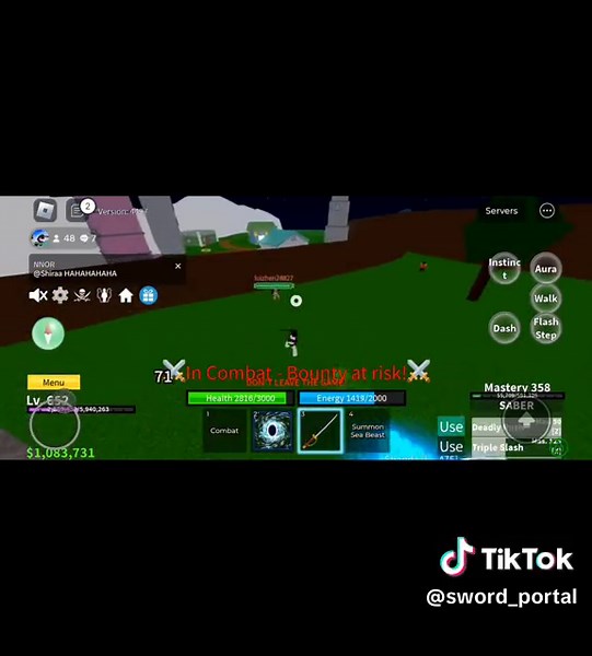 Blox Fruit Bounty Hunter Highlights ft. Sword Portal Live