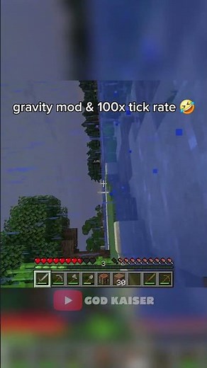 Minecraft With Gravity Mod + 100x Tick Rate! #minecraft #minecraftshorts
