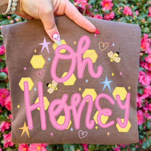 Oh Honey PNG, Preppy Coquette Honey Png, Pink Bee Png, Girly Png, Boutique Trendy Png, Hand Drawn Png, Shirt Design Png - Etsy