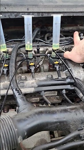 Homemade injection return flow test #diesel #repairing