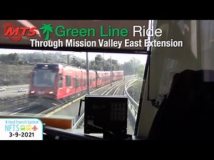 ᴴᴰ⁶⁰ MTS Trolley - Green Line Ride from Mission San Diego to Grossmont Transit Center (🎥Front View)