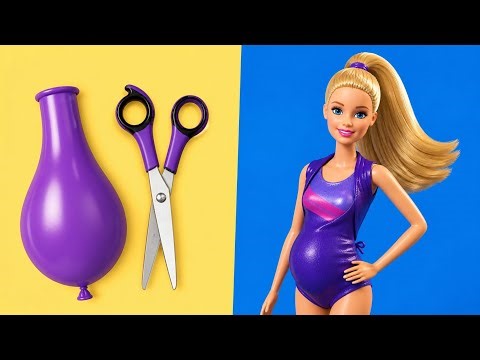 DIY Barbie Pregnant Doll with Balloons Easy No Sew Clothes | Barbie doll hacks and crafts